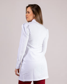 Jaleco Turquesa Feminino - Branco