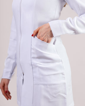 Jaleco Turquesa Feminino - Branco