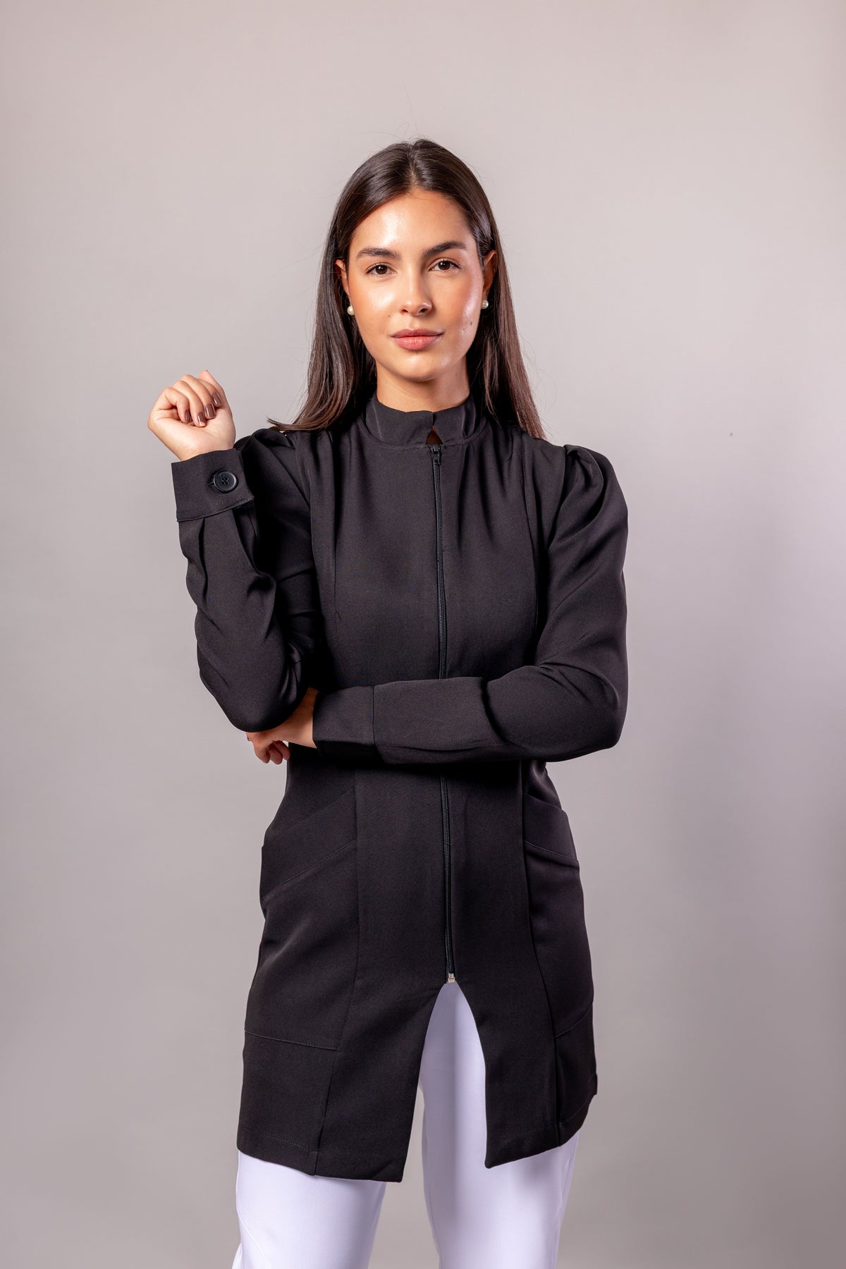 Jaleco Turquesa Feminino - Preto